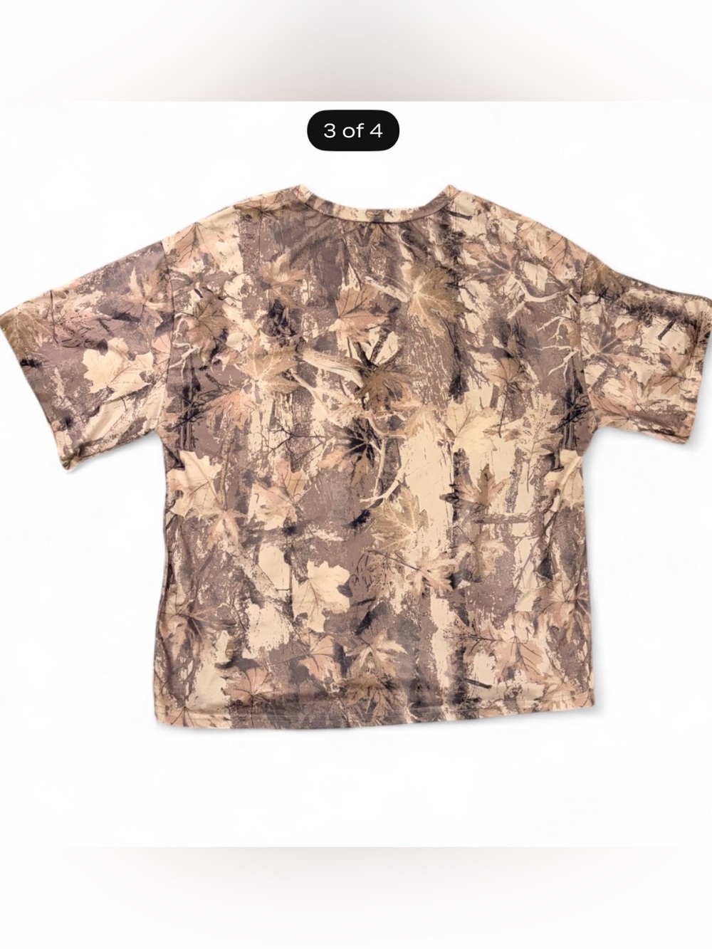 BASIC Woodland Camo Print Oversized T-shirt - Size XS